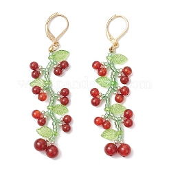 Серьги с заклепками из стеклянных бусин&nbsp;EJEW-MZ00505