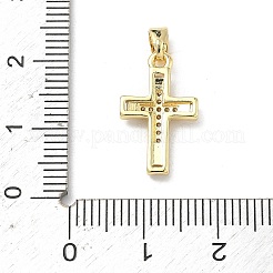 Латунные микропаве прозрачные подвески с фианитом&nbsp;KK-P350-13C-G