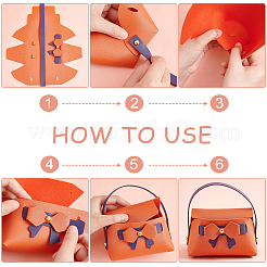 4 комплект 4-х цветных складных сумочек для конфет из искусственной кожи с бантом на свадьбу&nbsp;CON-WR0001-05