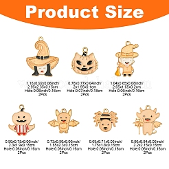 14 шт. 7 стиля хэллоуин тематика стойка покрытие светящийся сплав эмаль подвески&nbsp;ENAM-FS0002-10G