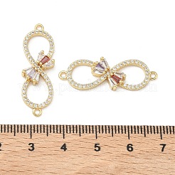 Латунные микропаве кубические циркониевые бантики-коннекторы в виде знака бесконечности&nbsp;KK-P350-23G