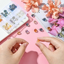 48шт 6 цвета прозрачные стеклянные бусины нити&nbsp;GLAA-YW0003-58