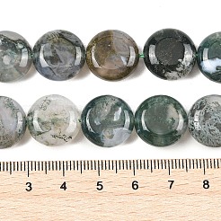 Природные моховой агат бисер нитей&nbsp;G-L648-B11-15mm