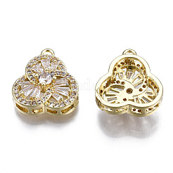 Латунные микропаве прозрачные подвески с фианитом&nbsp;ZIRC-S069-030G