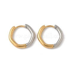 Двухцветные серьги-кольца из нержавеющей стали 304&nbsp;EJEW-P313-01B-G