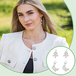 4шт 2 формы 925 подвески из стерлингового серебра&nbsp;STER-UN0001-09