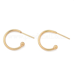 Серьги-гвоздики из нержавеющей стали 304 в форме кольца с круглым шариком&nbsp;LS-STAS-K204-04G