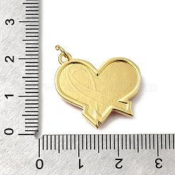 Октябрь рак груди розовая лента осведомленности латунные эмалевые подвески&nbsp;KK-S517-04C-G