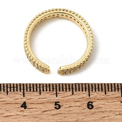 Латунные кольца-манжеты с микропаве из прозрачных кубических цирконий&nbsp;RJEW-Z136-03G