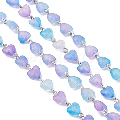 Железные акриловые цепочки ручной работы в форме сердца&nbsp;AJEW-JB01449