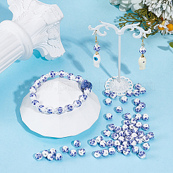 120 шт. фарфоровые бусины ручной работы с принтом&nbsp;PORC-UN0001-05C