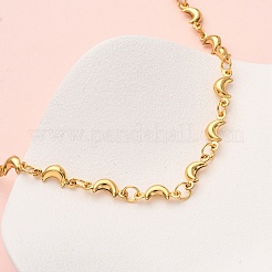 Женские ожерелья-цепочки из нержавеющей стали 304 в форме луны&nbsp;NJEW-G178-09G