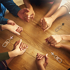 21 шт. 3-цветный крест из сплава с эмалью&nbsp;HJEW-CP00002