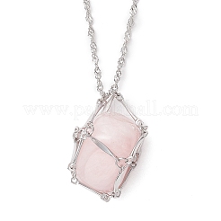 304 нержавеющая сталь пустой макраме мешочек кулон сингапурская цепочка ожерелье изготовление&nbsp;NJEW-JN05280