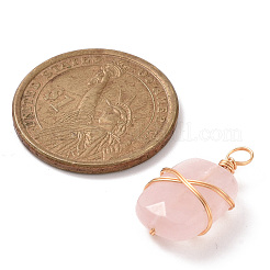 Прямоугольные подвески из натурального розового кварца&nbsp;PALLOY-JF02106-03