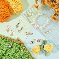 2 набор из 2-х цветочных маркеров для фиксации стежков из полимерной глины и эмали ручной работы&nbsp;HJEW-NB0002-09