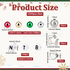 800шт. 4-х цветные пластиковые бусины&nbsp;CCB-PH0001-26