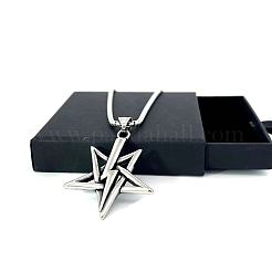 Модные ожерелья из нержавеющей стали с подвеской в виде пентаграммы молнии для унисекс&nbsp;UO3264