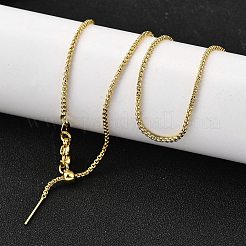 1.5 мм латунная цепочка-коробка с регулируемым слайдером ожерелья&nbsp;NJEW-M108-07G
