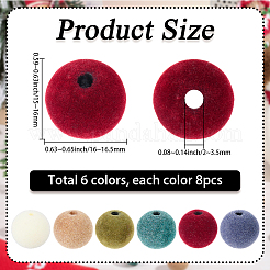 48 шт. 6 вида пластиковых флокированных бусин&nbsp;KY-SC0002-47B