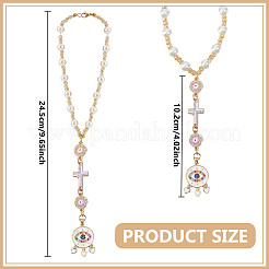 Крест и плоский круглый сплав эмалированный кулон автомобильные подвесные украшения&nbsp;HJEW-DR00212