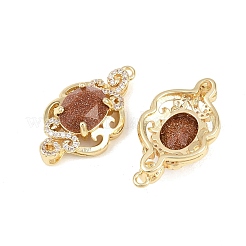 Латунные микропаве прозрачные подвески с фианитом&nbsp;KK-H257-08C-G01