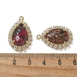 Подвески из натурального родонита с огранкой в форме капли&nbsp;G-I375-01G-09