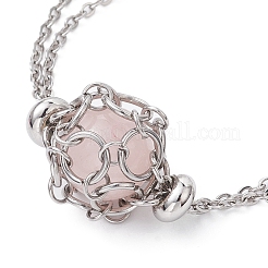 Не тускнеющий мешочек из нержавеющей стали 304 в технике макраме&nbsp;BJEW-JB09645-02