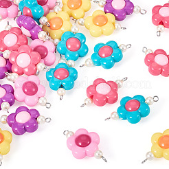 30 шт. 5-х цветные акриловые бусины-подвески-соединители&nbsp;PALLOY-TAC0195