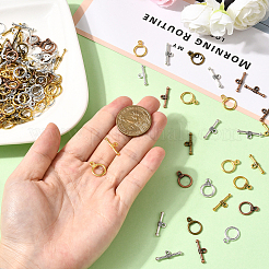 120 комплект из 6-х цветных застежек-тоглов в тибетском стиле из сплава&nbsp;FIND-SP0004-64