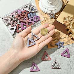 40 шт. подвески из липы с принтом в двух стилях&nbsp;WOOD-CJ0002-49