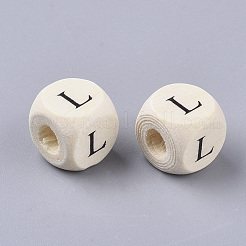 Печатные бусы из натурального дерева&nbsp;WOOD-T026-001L