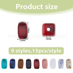 135шт 9 цвета акриловые бусины&nbsp;OACR-DC0001-39