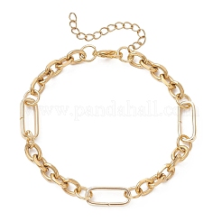 Браслеты-цепочки Figaro из нержавеющей стали 304 для женщин&nbsp;BJEW-JB12775-01