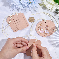 6 шт. 2 стиля серьги-подвески из искусственной кожи с картами и шнуром&nbsp;ODIS-SC0001-09