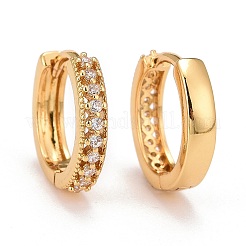 Серьги-кольца Huggie из прозрачного кубического циркония&nbsp;X-EJEW-C012-07