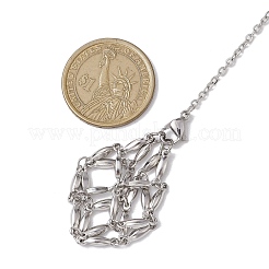 3 шт. 3 стиля 304 нержавеющая сталь цепь макраме мешочек пустой держатель камней маятники для биолокации&nbsp;HJEW-JM02323-02