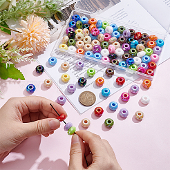 100шт непрозрачные акриловые европейские бусины&nbsp;OACR-UN0001-15