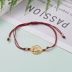 Регулируемый браслет из плетеных бусин с нейлоновым шнуром&nbsp;BJEW-JB05828-01