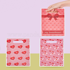 50 шт. 4 вида пластиковых упаковочных пакетов в форме сердца ко Дню святого Валентина с ручкой-штампом&nbsp;ABAG-LP0001-56