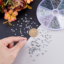 80 г 8-х цветных круглых стеклянных бусин&nbsp;SEED-PH0002-42