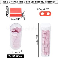 6 цвет стеклянный бисер с 2 отверстиями&nbsp;SEED-NB0001-26