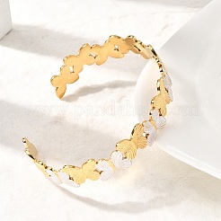 Браслеты-манжеты из нержавеющей стали 304 для женщин&nbsp;BJEW-F509-03A-G