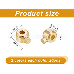 40 шт. 2 цвета латунные обжимные бусины&nbsp;KK-AR0003-27