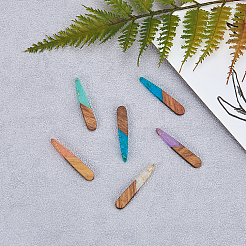 Подвески из прозрачной смолы и ореха&nbsp;RESI-CJ0001-78