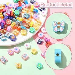 100шт 2 стиля ручной работы бусины из полимерной глины&nbsp;CLAY-YW0002-39