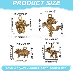 64шт 8 стиля подвески из сплава в тибетском стиле FIND-AR0005-03