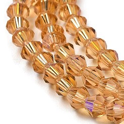 Прозрачные стеклянные бусины гальваническим пряди&nbsp;LS-GLAA-F029-3mm-D18