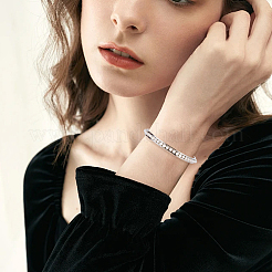 4 шт. 2-х цветные браслеты-манжеты из нержавеющей стали 201 в форме буквы С с рифленой отделкой&nbsp;BJEW-SC0001-65