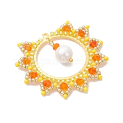 3 шт. подвески-солнца из стеклянных бусин двух цветов&nbsp;PALLOY-MZ00857